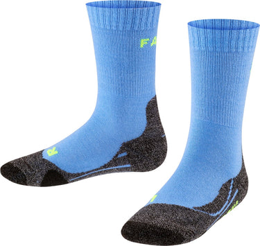 Falke tk2 anti-blaar dik wol functioneel materiaal wandelsokken kinderen blauw - maat 23-26