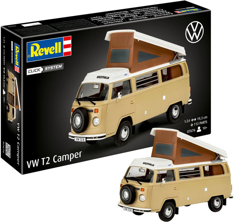Afbeelding laden in galerijviewer, Revell modelbouwpakket - vw t2 camper 1:24 - 112dlg.
