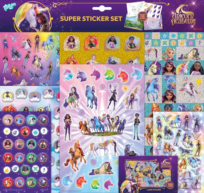 Afbeelding laden in galerijviewer, Creative craft group totum unicorn academy super stickerset - 8 vellen
