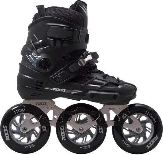 Roces ego tif 3x110 skeelers volwassenen – 3 wielen 110mm – speed skates inline skates – zwart zilver – maat 42