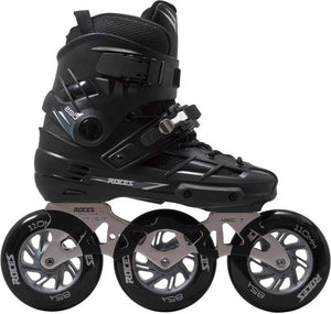 Roces ego tif 3x110 skeelers volwassenen – 3 wielen 110mm – speed skates inline skates – zwart zilver – maat 45