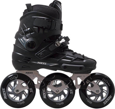 Roces ego tif 3x110 skeelers volwassenen – 3 wielen 110mm – speed skates inline skates – zwart zilver – maat 38
