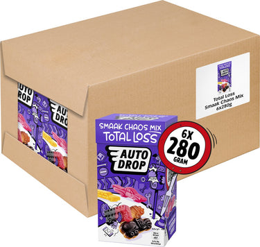Autodrop - snoep - total loss smaak chaos mix - 6 doosjes - 280 gram