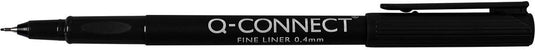 Q-connect fineliner, 0,4 mm, zwart