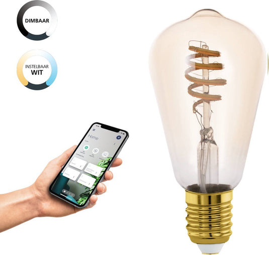 Eglo connect.z smart led lamp - e27 - ø 6,4 cm - instelbaar wit licht - dimbaar - zigbee