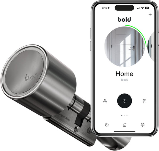 Bold security technology bv bold cilinder - bold smart lock sx-63 - slim deurslot - rvs - zilver
