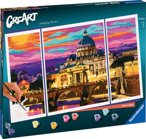 Ravensburger creart sunset in rome - schilderen op nummer voor volwassenen