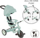 Globber driewieler - trike 4 in 1 in pistachio eco - groen - 4in1 converteerbaar - met duwstang - vanaf 10 maanden tot 5 jaar