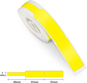Niimbot labels - etiketten voor b21 b1- 12.5x37mm - 35mm staart - 60 vellen - kabel labels - geel