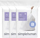 Simplehuman code b afvalzakken - 6 liter - 90 stuks - met trekband - wit