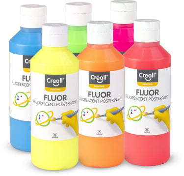 Creall fluor plakkaatverf, 6x250ml