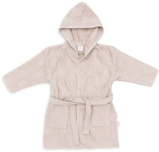 Jollein x nijntje - baby badjas badstof 3-4 jaar - badjas kinderen met capuchon - miffy jacquard - nougat