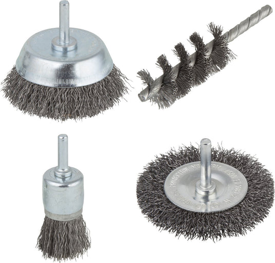 Wolfcraft draadborstel set | ronde schacht | 4-delig | 1 set - 2133000
