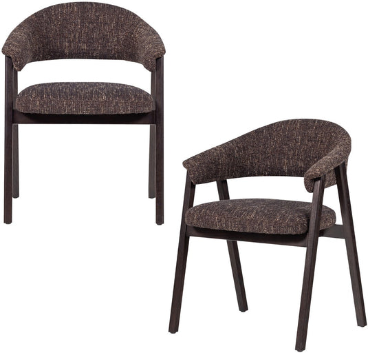 Woood tunar eetkamerstoel - hout - donkerbruin - set van 2