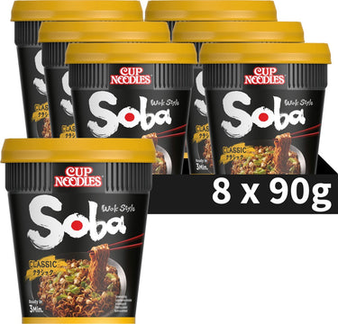 Nissin soba cup noodles - classic wok style noedels - instant noodles - 8 stuks