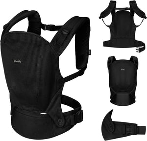Lionelo margareet air draagzak baby carrier – ergonomische – vanaf 4 maanden tot 20 kg – 3 draagposities – handsfree comfort – ademend materiaal – ihdi gecertificeerd heupvriendelijk – capuchon – dubbele veiligheid – verstelbare riemen – kinderdrager