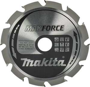 Makita cirkelzaagblad voor hout | makforce | ø 190mm asgat 30mm 12t - b-32144