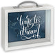 Zep - hout glas spaarpot smith met tekst time to dream formaat 6,5 x 21 cm - rm4143