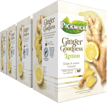 Pickwick kruidenthee ginger goodness lemon - 4 x 15 theezakjes
