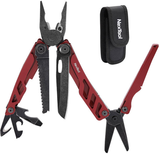Nextool flagship pro – multitool 16-in-1 – rood rvs – robuust veelzijdig