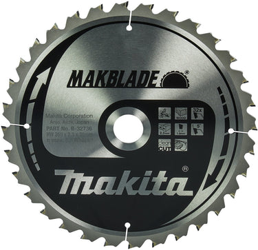 Makita afkortzaagblad voor hout | makblade | ø 260mm asgat 30mm 32t - b-32736