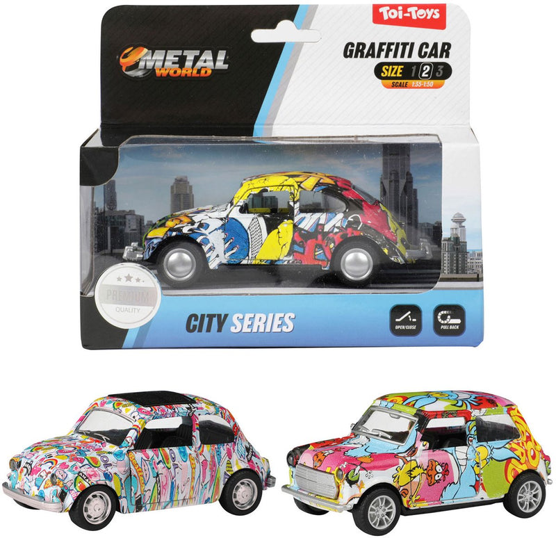 Afbeelding laden in galerijviewer, Twisk metalworld pull-back graffiti auto
