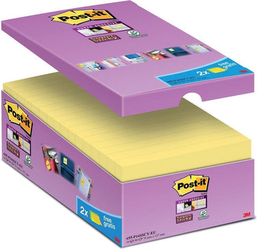 Post-it® zelfklevende notes post-it 16 x 90 vel 76 x 127 mm blanco kanariegeel