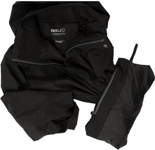 Agu section essential - regenjas - heren - waterdicht en ademend - poray 5000 - opvouwbaar - reflecterend - zwart - s