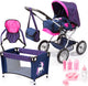 Bayer design - combi poppenwagen grande mega set - blauw met eenhoorn