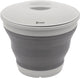 Outwell collaps bucket round w lid emmer met deksel opvouwbaar siliconen grijs