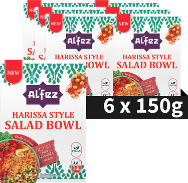 Al'fez al’fez harissa salad bowl - 6 x 150 gram - vegan couscous salade - pittige kruiden - voordeelverpakking