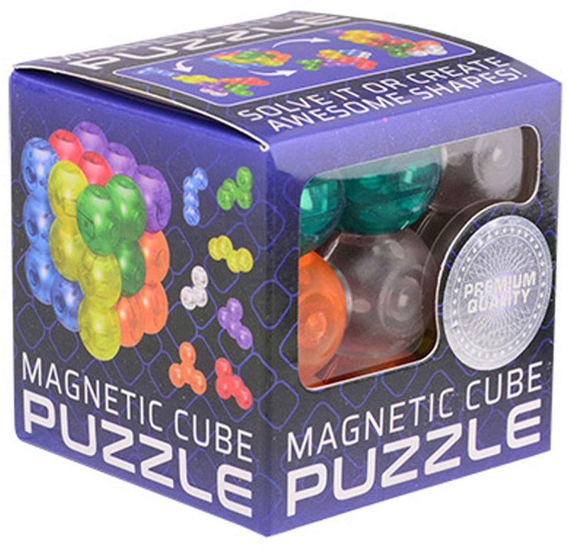 Afbeelding laden in galerijviewer, Johntoy magnetische puzzel kubus - 7 puzzelstukjes - speelgoed - 6 x 6 cm - kunststof - multicolor
