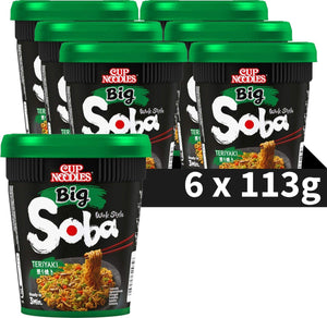 Nissin soba cup noodles big - teriyaki wok style noedels - instant noodles - 6 x 113 gram