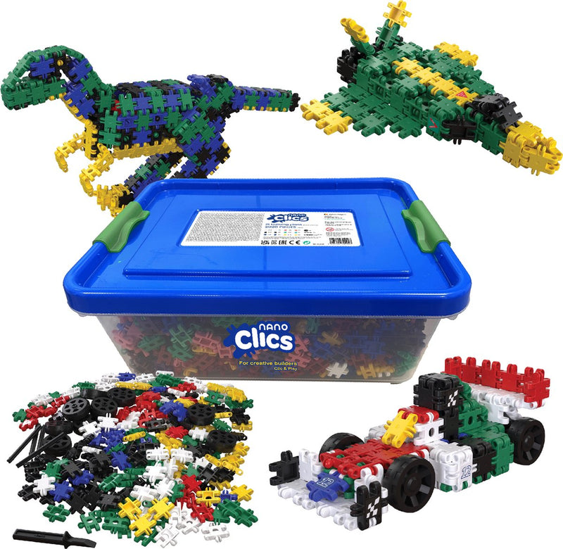 Afbeelding laden in galerijviewer, Clics nano – creative builders 2000 piece set – 15 in 1 bouwblokken – speelgoed gemaakt van 100% recycled plastic – speelgoed 8, 9, 10, 11, 12 jaar – constructie speelgoed
