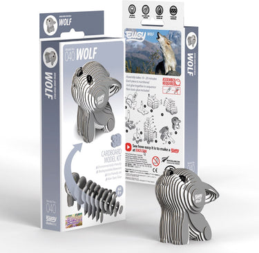Eugy 3d puzzel - wolf - wilde dieren - duurzaam - verzamel ze allemaal - 6 jaar