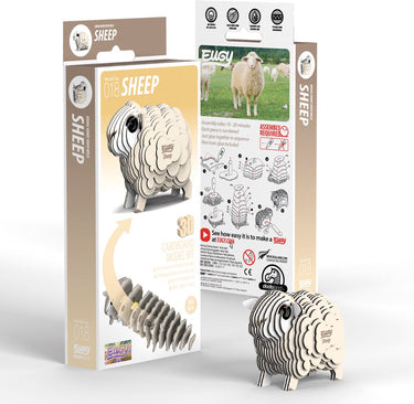 Eugy 3d puzzel - schaap - boerderijdieren - duurzaam - verzamel ze allemaal - 6 jaar