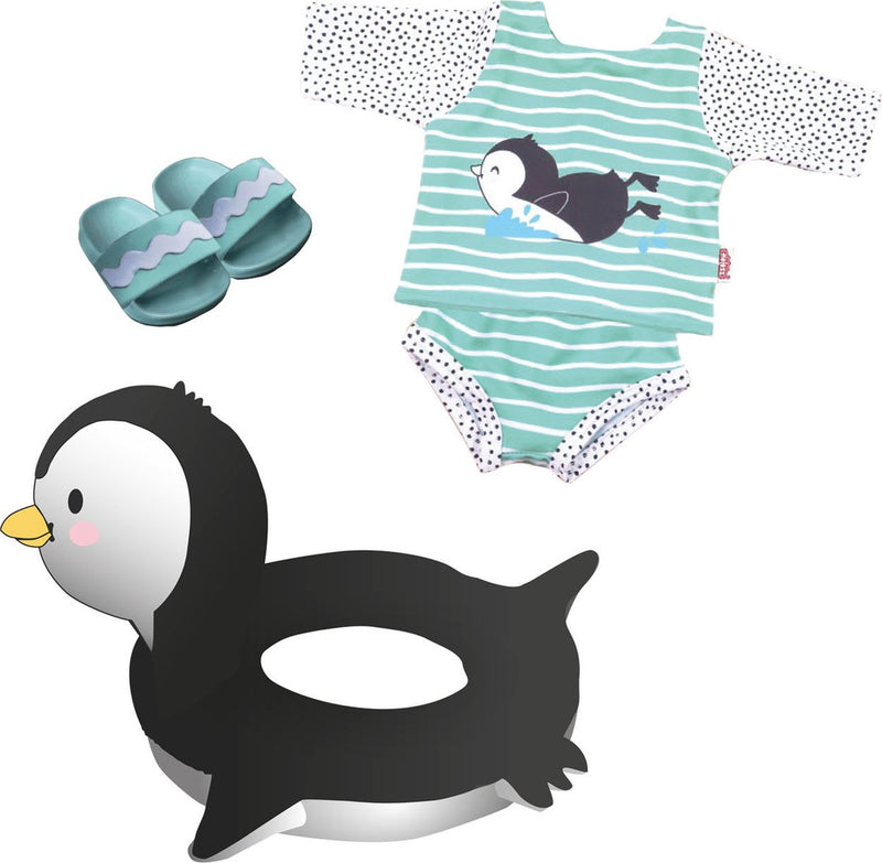 Afbeelding laden in galerijviewer, Heless poppen zwemset pinguin, 35-45 cm
