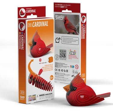 Eugy 3d puzzel - kardinaal - vogels - duurzaam - verzamel ze allemaal - 6 jaar