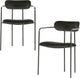 Woood ivy eetkamerstoelen - fluweel - zwart - set van 2