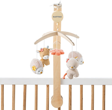 Nattou mila, lana en zoe - muziekmobiel - mobiel - one size - zand beige