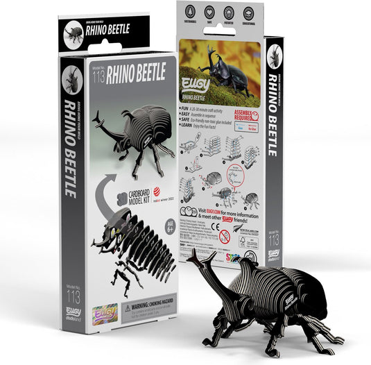 Eugy 3d puzzel - neushoornkever - insecten - duurzaam - verzamel ze allemaal - 6 jaar