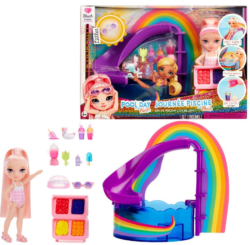 Afbeelding laden in galerijviewer, Mga entertainment rainbow high pop kleine zwembaddag met blush speelset
