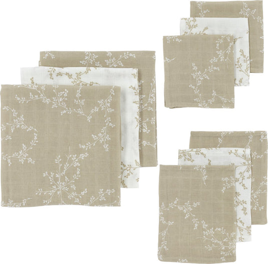 Meyco baby branches starterset - 9-pack - hydrofiel - sand