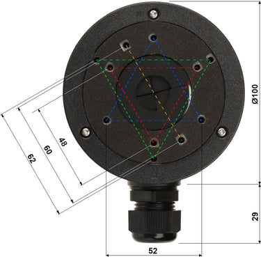 Hikvision - camera beugel - zwart - aluminium - ø 100mm