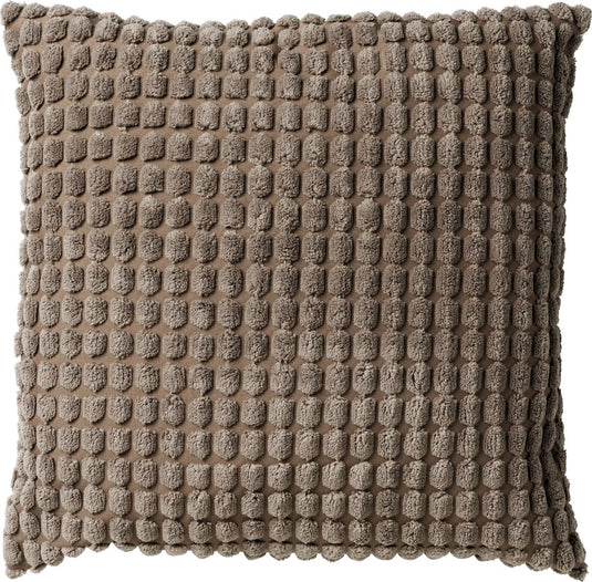 Dutch decor rome - kussenhoes 45x45 cm - effen kleur - 3d-structuur - driftwood - taupe - met rits - zonder binnenkussen