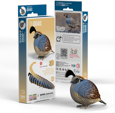 Eugy 3d puzzel - kwartel - vogels - duurzaam - verzamel ze allemaal - 6 jaar