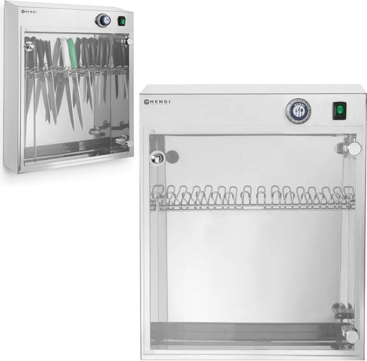 Hendi uv sterilisator – roestvast staal – capaciteit 14 messen – ingebouwde timer – 510x160x625 mm