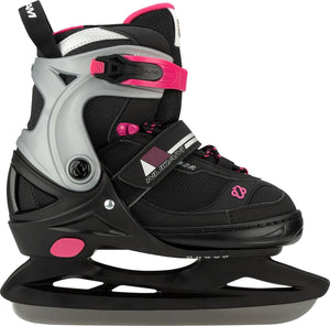 Nijdam ijshockeyschaatsen - verstelbaar - maat 33-37 - zwart roze