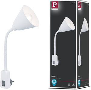 Paulmann stekkerlamp junus - flexarm - e14 230v - leeslamp nachtlamp dimbaar - stekkerspot - stopcontactlamp voor lees- en nachtgebruik - wit