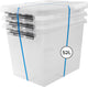 Sunware - q-line opbergbox met deksel - 52l - set van 3 - transparant grijs